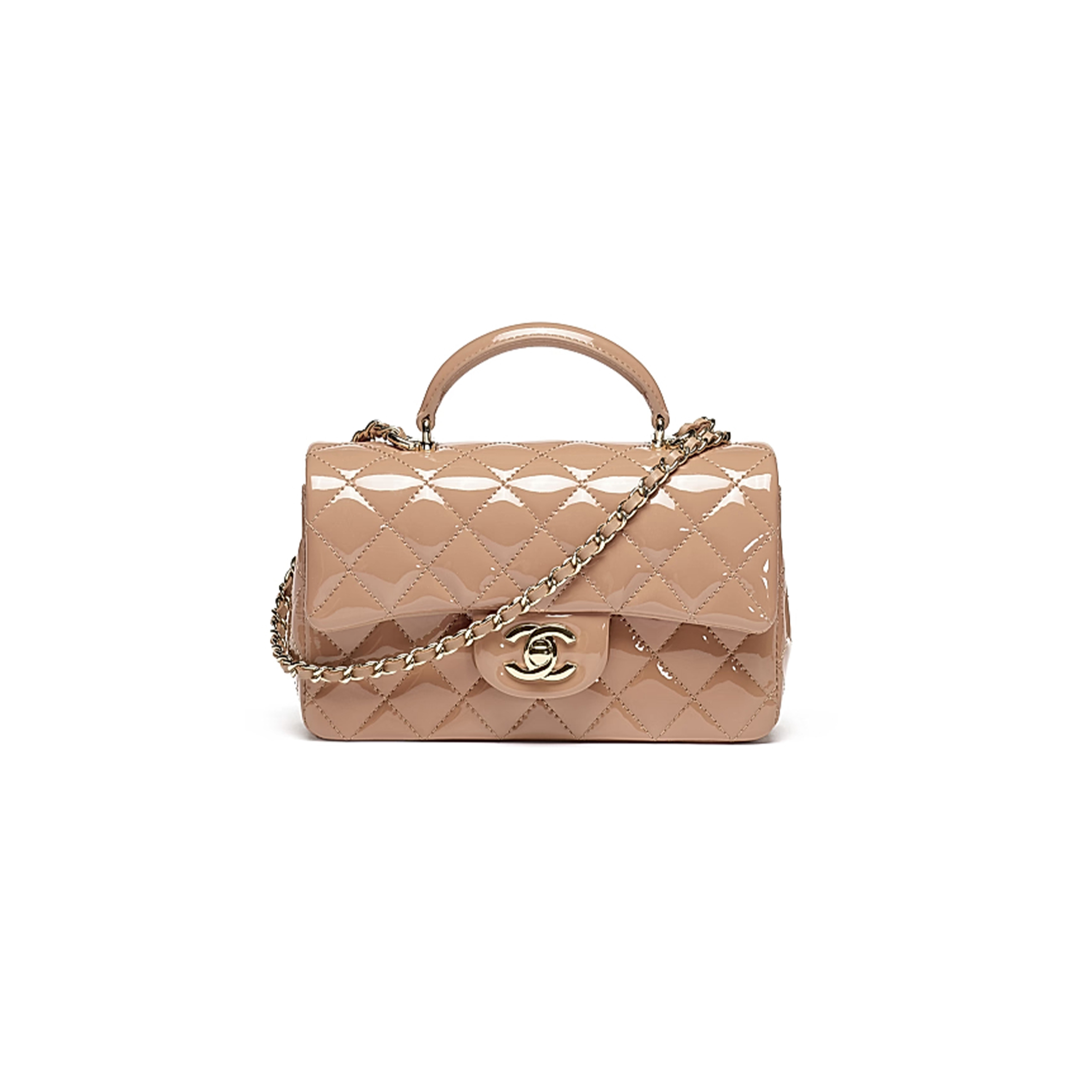 CHANEL MINI CLASSIC HANDBAG WITH TOP HANDLE AS2431 (20*12*6cm)
